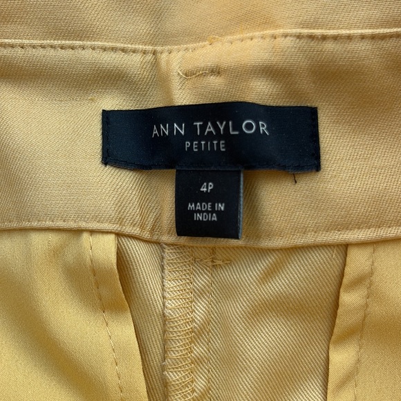 Ann Taylor Petite Mustard Belted Pocketed Pants, 4P - Picture 10 of 11